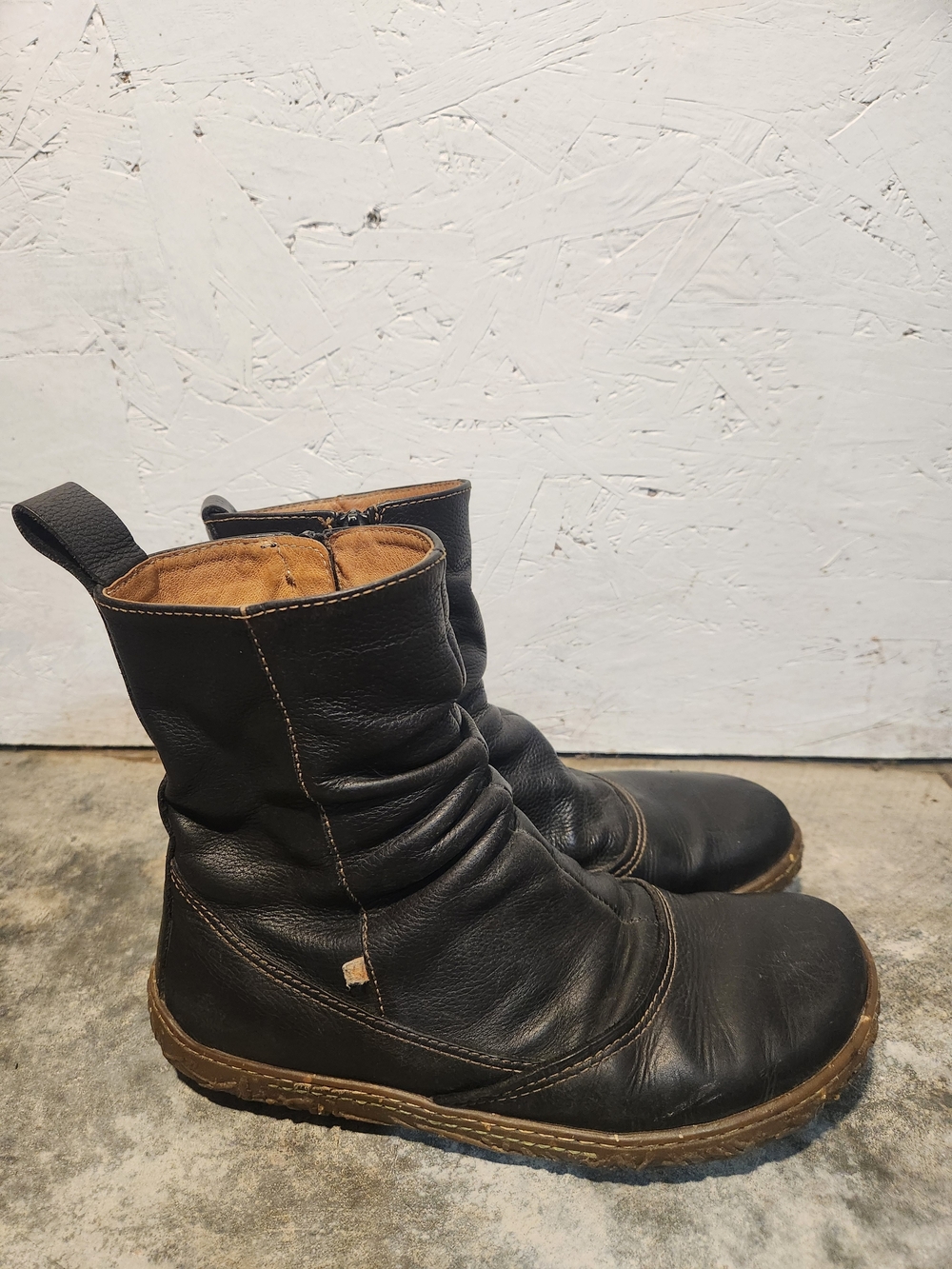 El Naturalista Nido N722 Black Leather Slouch Ankle Boots - EU 40 / US 9